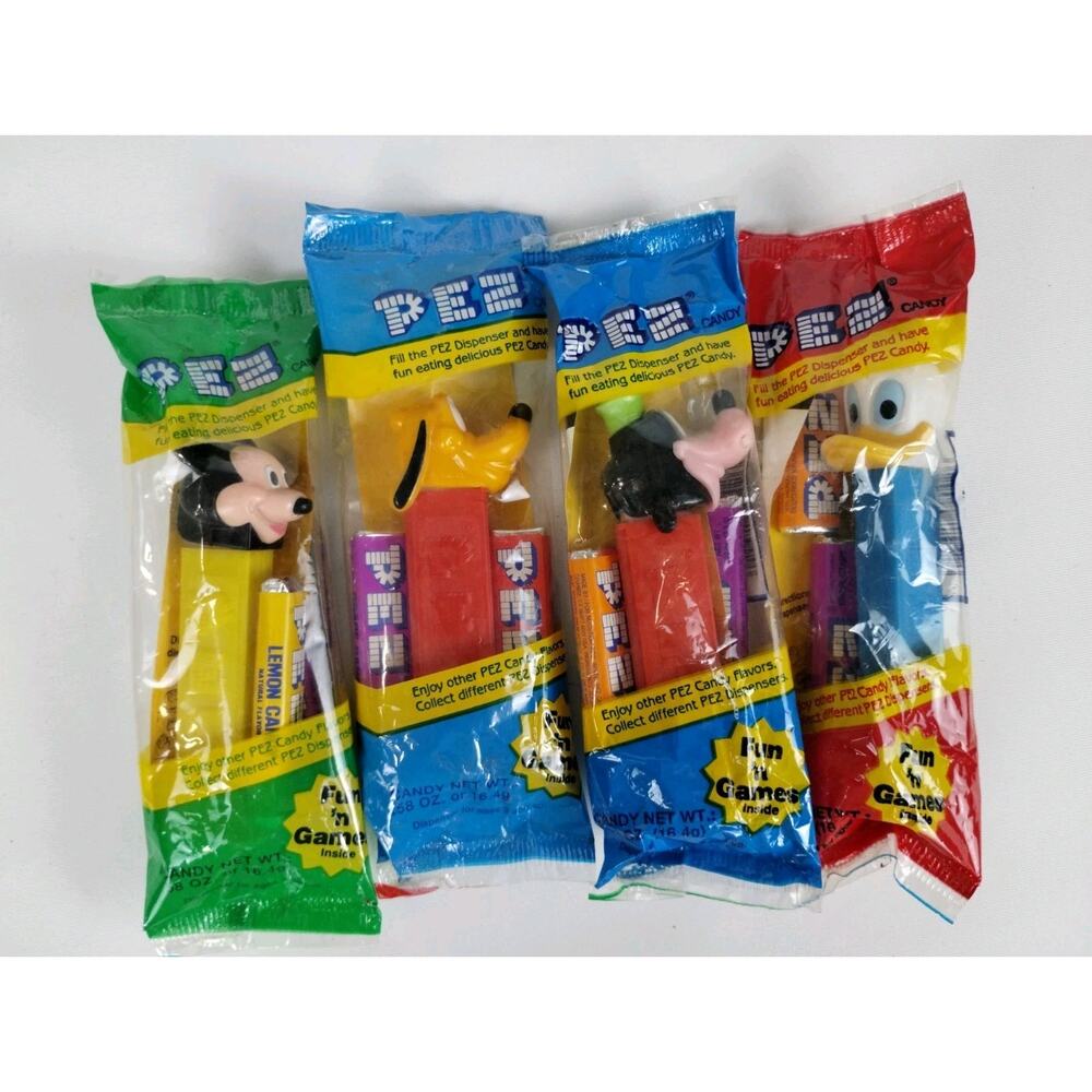 Disney Mickey Mouse Pluto Donald Duck Goofy Pez Dispensers Set of 4